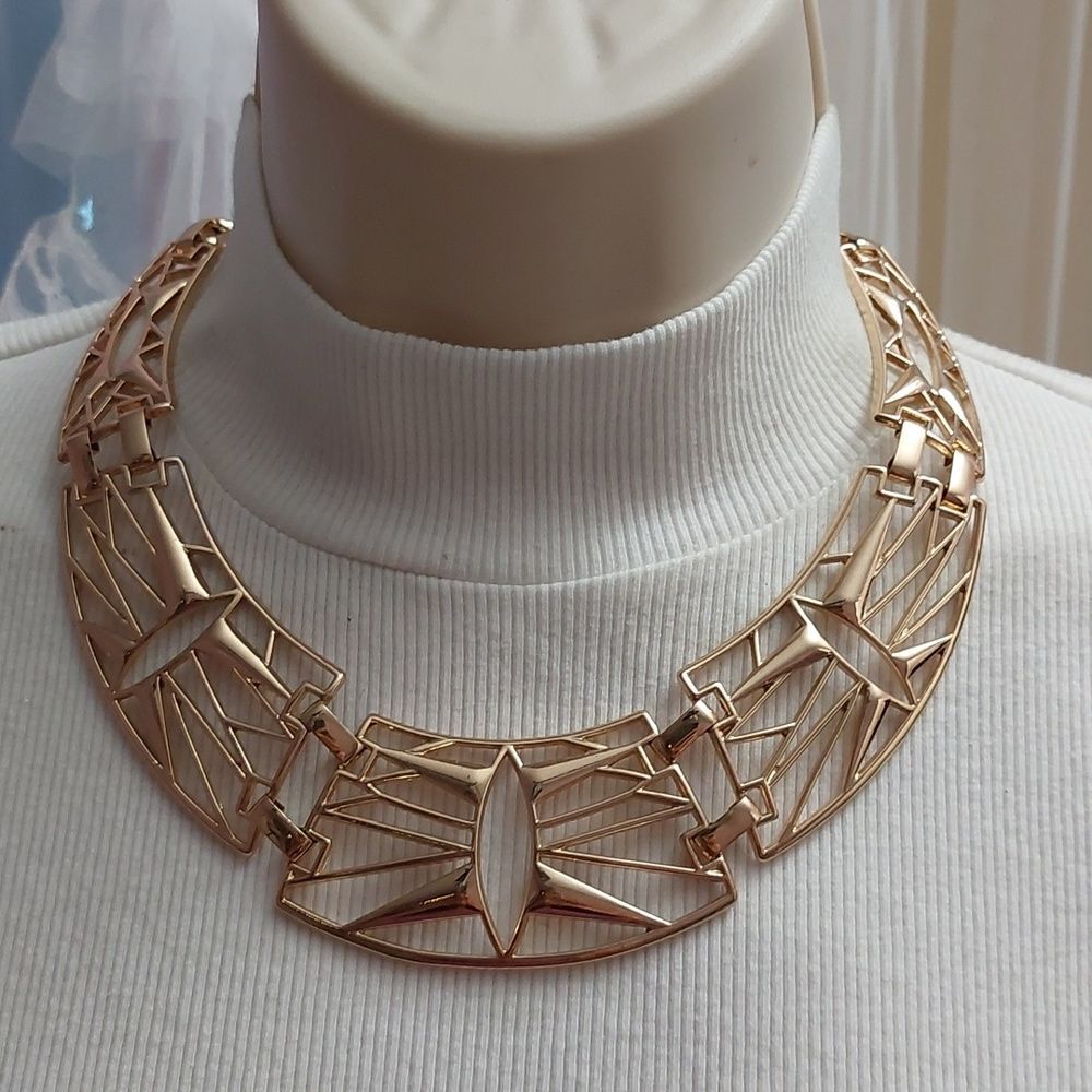 Gold Art Deco Collar Necklace for Women